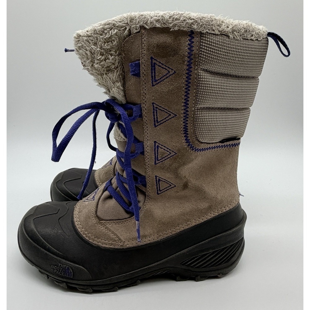 The North Face Shellista Lace II Boot Atmosphere Grey Blue Iris Girl's Sz 5 Snow